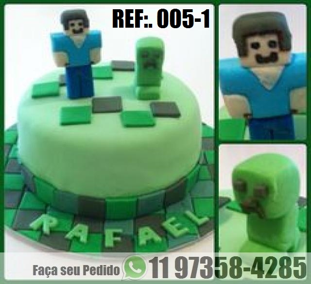 Bolo de Pasta de Chocolate: Bolo Minecraft redondo de Pasta de